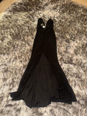 Black Spaghetti-Strap Evening Gown mermaid style size 8 boo hoo